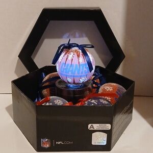 NFL NY Giants Blue and Red LED Ornament Set